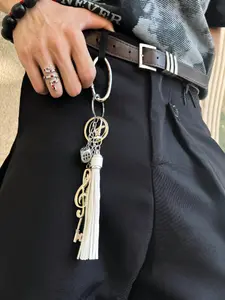 Ocean Melody Creative Keychain Note Dice Tassel Bag Charm Waist Accessory Trendy Valentine's Day Gift, Fashionable and Unique Design, Trendy Cute Keychain