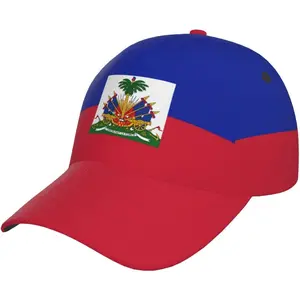 Funny Haiti Haitian Flag Hats Women Men Snapback Hat Cap Flag Flat Baseball Hats Adjustable Size