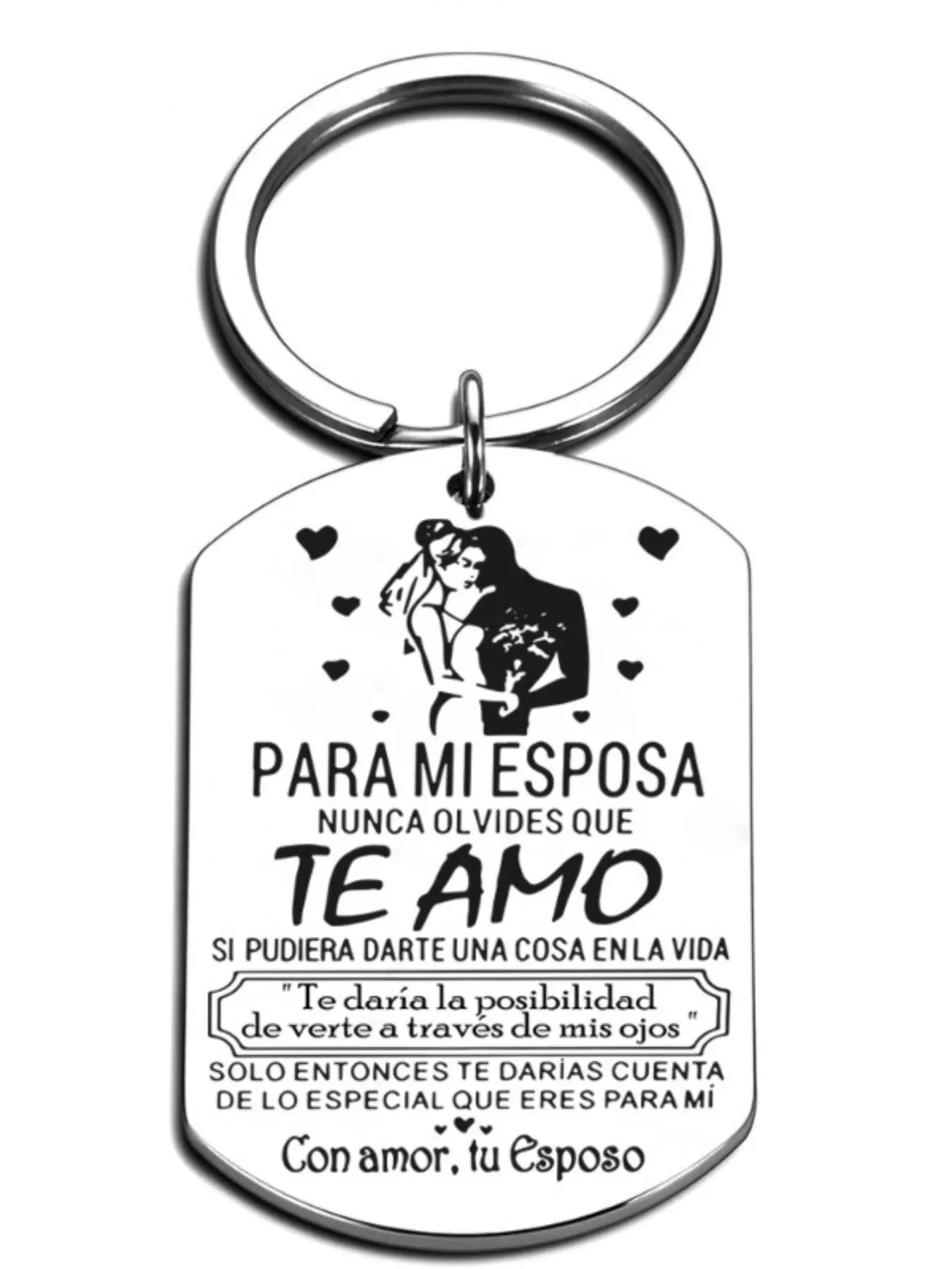 Personalized Letter Slogan Heart Tag Keychain for Women and Men, Stainless Steel Keyring, Trendy Versatile Accessory, Perfect Gift for Holidays and Special Occasions, Personalized Initial Tag