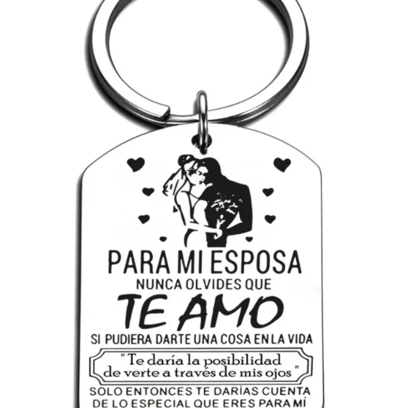 Personalized Letter Slogan Love Heart Tag Keychain for Women and Men, Stainless Steel Keyring, Trendy Versatile Accessory, Perfect Gift for Holidays and Special Occasions, Personalized Initial Tag