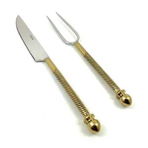 Stainless Steel Carving Knife, Carving Fork Set of 2