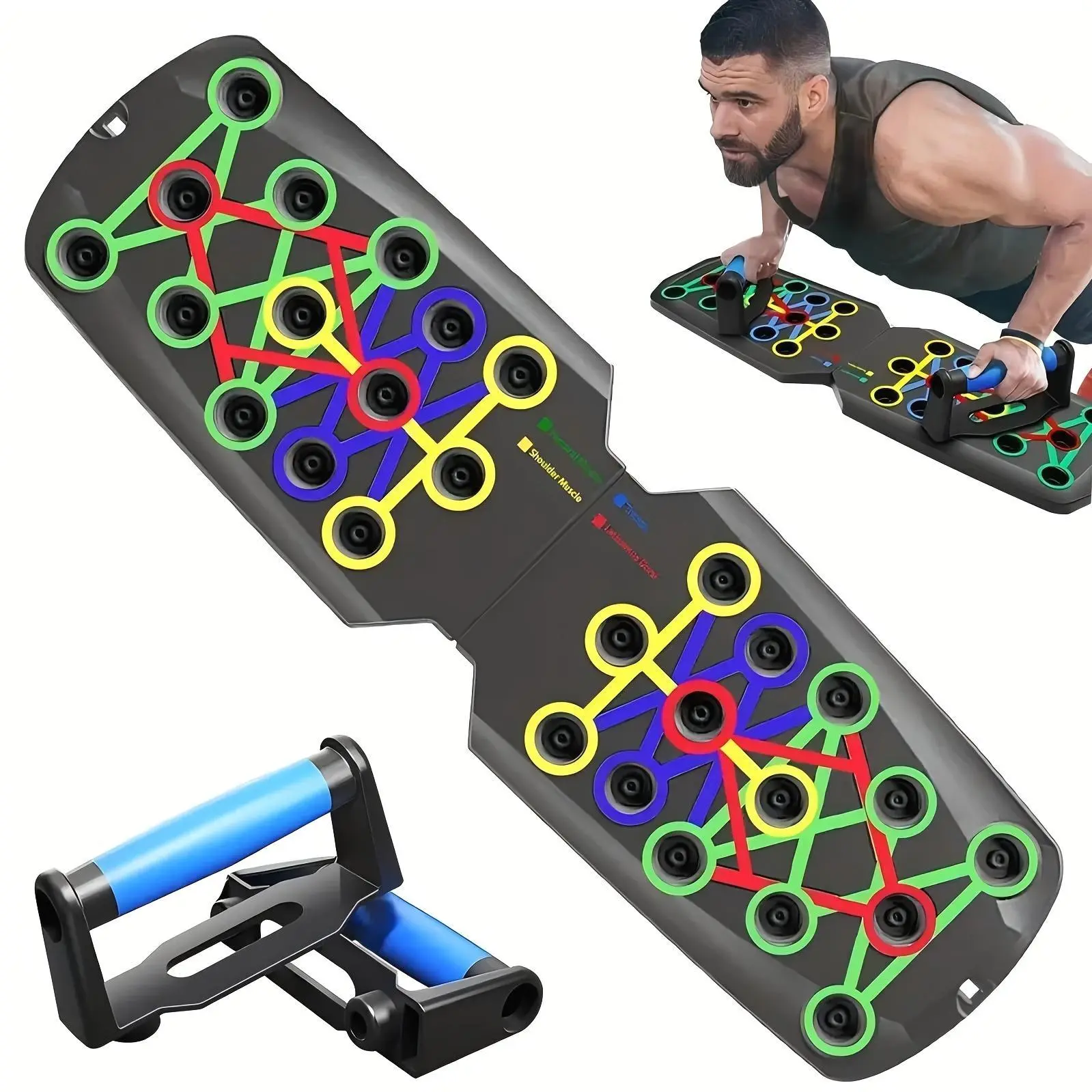 Adjustable Push Up Board - Multifunctional Gym & Home Workout Equipment Suitable for Chest Training, Strength Building, Stability, Pectoral Muscle Development, Lightweight Durable Frame with Stable Base for Push, Pull, Dips