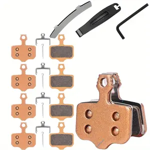 4 Pairs Sintered Metal Bike Disc Brake Pads with Tools,Compatible for Sram Brake Pads Avid Elixir E1 E3 E5 E7 E9 ER CR XO XX DB1 DB3 DB5,MTB Brake Pads Compatible for Nutt Hydraulic Disc Brakes