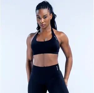 Dfyne seamless yoga—shock-absorbing strappy sports bra for women; fitness gym apparel for performance compression activewear and Pilates sportswear