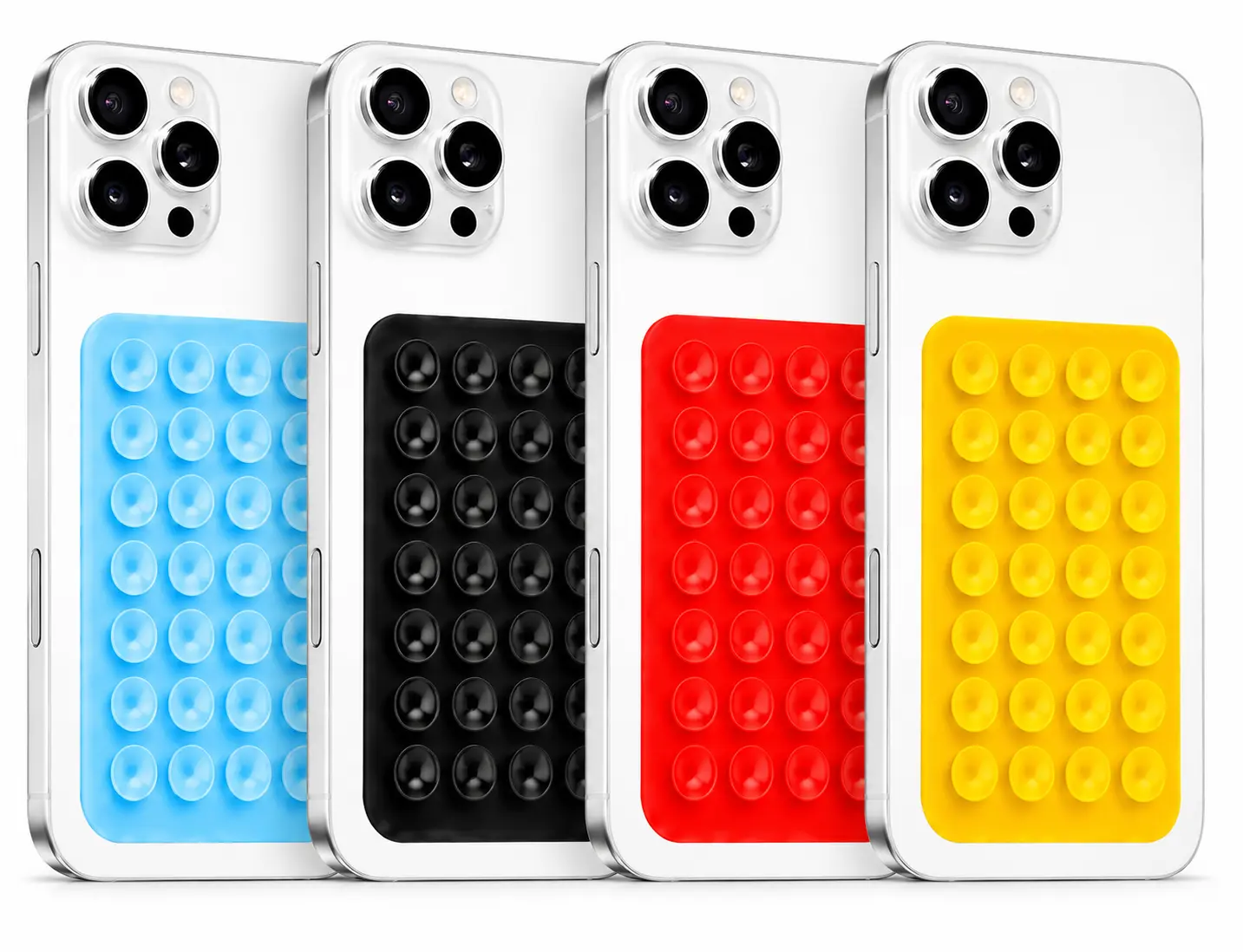 4 Pack Silicone Suction cup Phone Case Mount - Adhesive Stand, Universal adhesive phone back holder, Hands-Free Accessory Holder for Selfies, Videos (Mixed color) Octopus Vehicle Accessories, Multipurpose phone holder, Multicolor