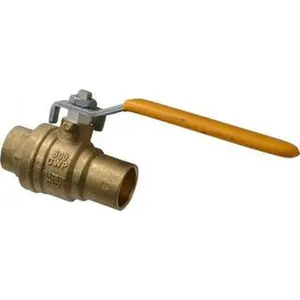 Parker Hannifin 3/4" Brass Standard 2-Piece Set Inline 1-Way Flow Ball Valve, Lever Handle, Soldered Ends, 600 WOG, 150 WSP, XV509P-12, Two Piece Set