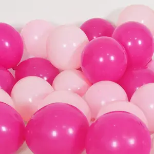 Pink Balloons, 100pcs Light Pink and Hot Pink Latex Balloons 12 Inch w/Ribbon for Women Grils Birthday Graduation Bachelorette Shower Princess Anniversary Party Decorations