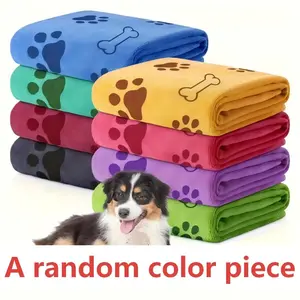 Quick-Dry Pet Towel for Small Medium Large Dogs, Soft Absorbent Microfiber with Colorful Paw Print Design, Ideal for Bathing and Grooming
