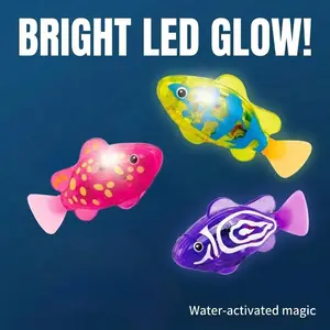 Make Bath Time Fun! Magical Glowing Swimming Fish 3-Piece Set, Interactive Water-Activated Robot Toy, Perfect Gift for Toddlers