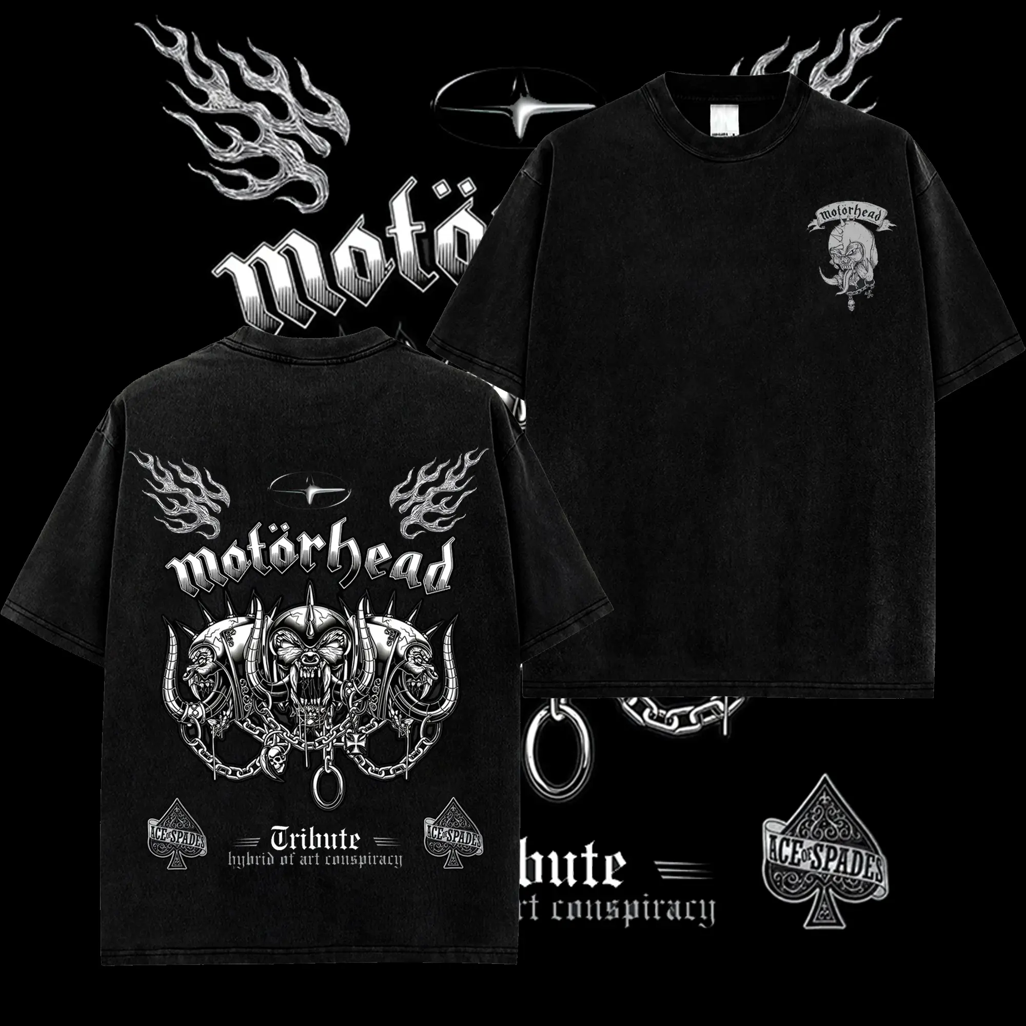 [MetalStyle] Motorhead Ace of Spades Unisex 100% Heavyweight Cotton T-Shirt, Retro Y2K Heavy Metal rock Streetwear Top Classic Hoodie Tshirt, Rock Music Shirt, Alternative Streetwear Essential for Rock Lovers