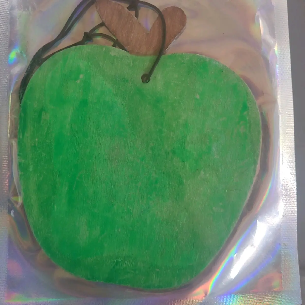 Caramel Apple scented Green/Brown Apple Wooden Freshie