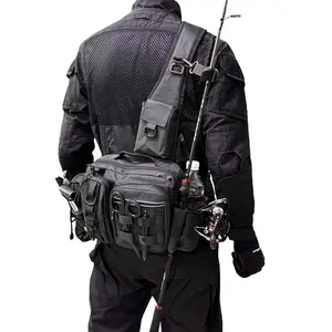 Multifunctional Fishing Lure Bag, New Waist Pack Backpack, Single Shoulder Crossbody Bag, Outdoor Fishing Gear Bag, Camouflage Design