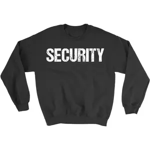 NYC Factory Men's Security Distressed Black Sweatshirt