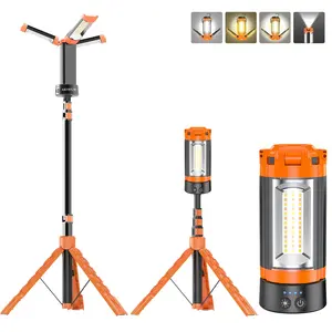 Valentine’s Day Gift Rechargeable Camping Light with Stand, 67" Tall Portable Cordless, Multiple Adjustable Lumens, 4000K/6500K Dimmable with Detachable Tripod for Outdoor Work, Emergency, Camping, Fishing, Garage