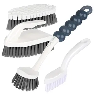 4 Pieces Washing Up Brush Rim Brush, Cleaning Brushes Including Scrubbing Brush Comfort Grip Kitchen Cleaning Bendable Hand Scrubbing Brush, Wall Joint Brush, Home Scrubbing Brush