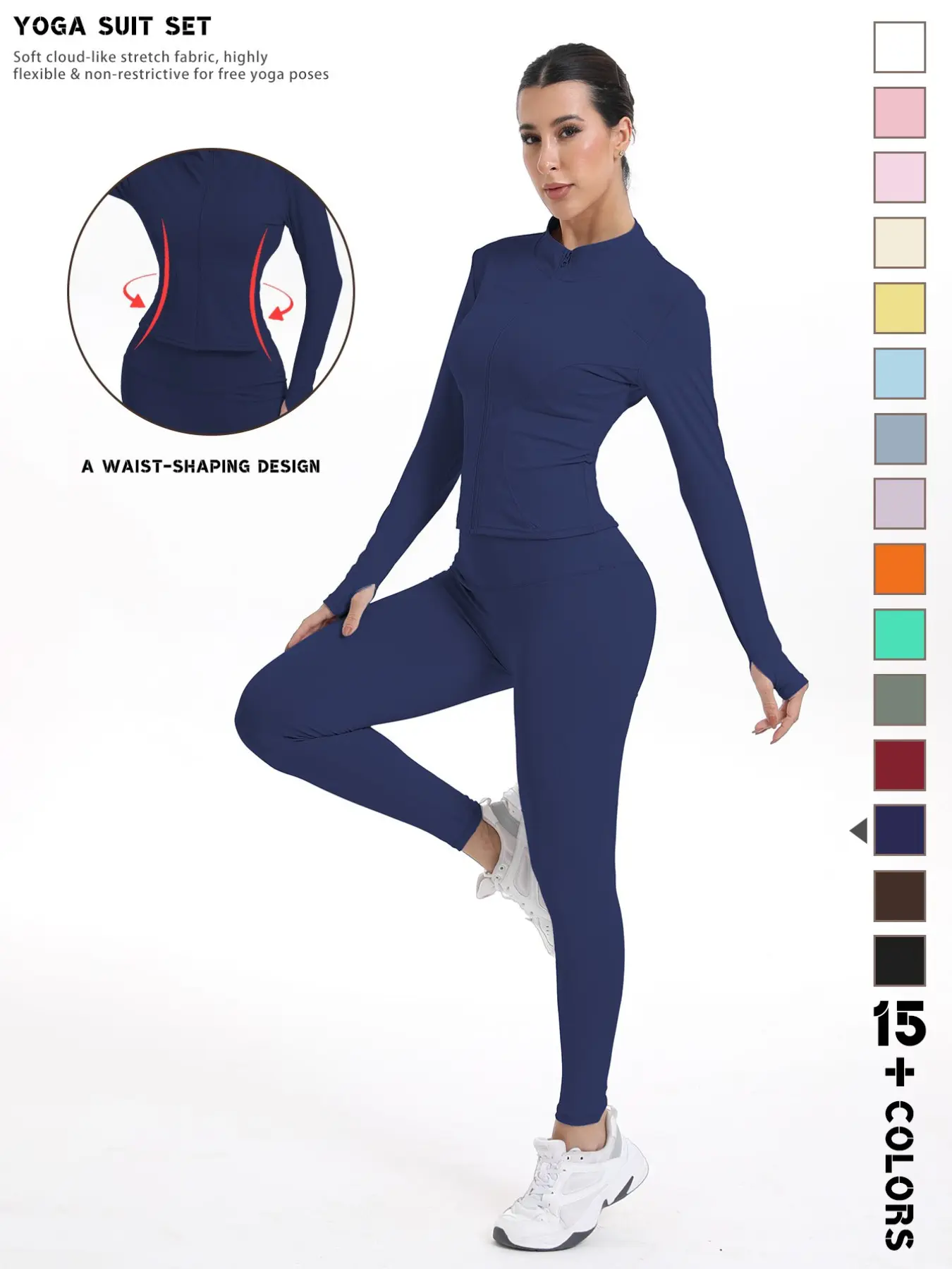 Women's Sporty Quick-Dry Two-Piece Sports Clothing Set, Fitness Outfits, New Fashion Slim Fit Yoga Pants, High Elasticity Long Sleeve Top, 12 Colors Available, Athleisure Sportswear Set, Yoga Suit Set, Activewear Set for Workout