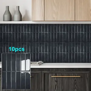 10pcs Self-Adhesive Wall Tile Stickers, Heat Resistant Peel and Stick Kitchen Backsplash, Waterproof Wall Tile Stickers for Home Decor