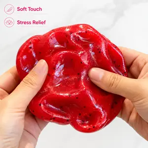 Press-to-Dent Design, Crunchy ASMR Sound, Watermelon Ice Smoothie Slime Squishy Toy, Stretchy Moldable Squishy Fidget Stress Ball, Fun Desk Toy Gift for Teens Adults Students stoys