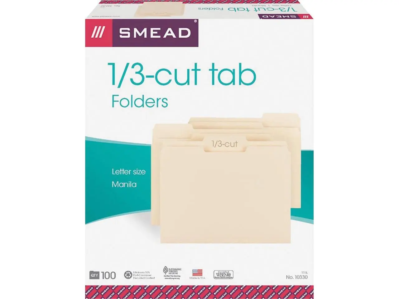 Smead 1/3 Cut Tab Manila File Folders