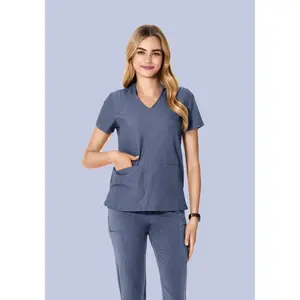 Multi Wear Collar Top Heather Denim