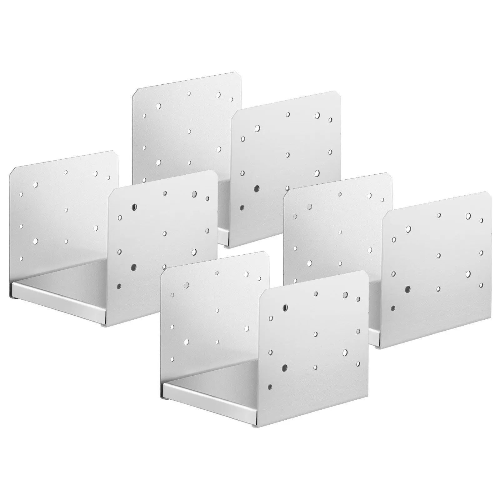 8"x 8" Post Base, 4Pcs Stainless Steel Adjustable Post Anchor Bracket(Internal 7.8 x 7.3"), Adjustable Post Base for Pavilion Deck Porch Handrail Railing Support Decorative Anchor Plate