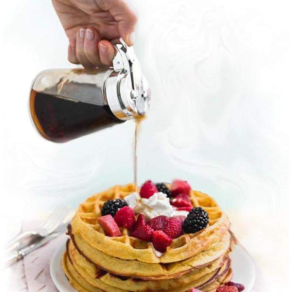 Glass Bottle Syrup Pitcher Honey Maple Syrup Dispenser Retracting Spout 12 oz Box Jar