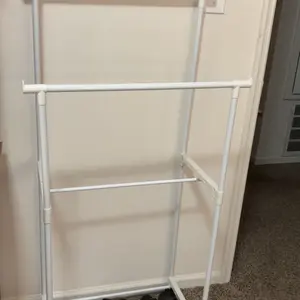 1 piece of small-sized indoor double pole coat rack, home balcony, dormitory floor style, multifunctional drying, storage, hanging clothes rack, Garment Rack