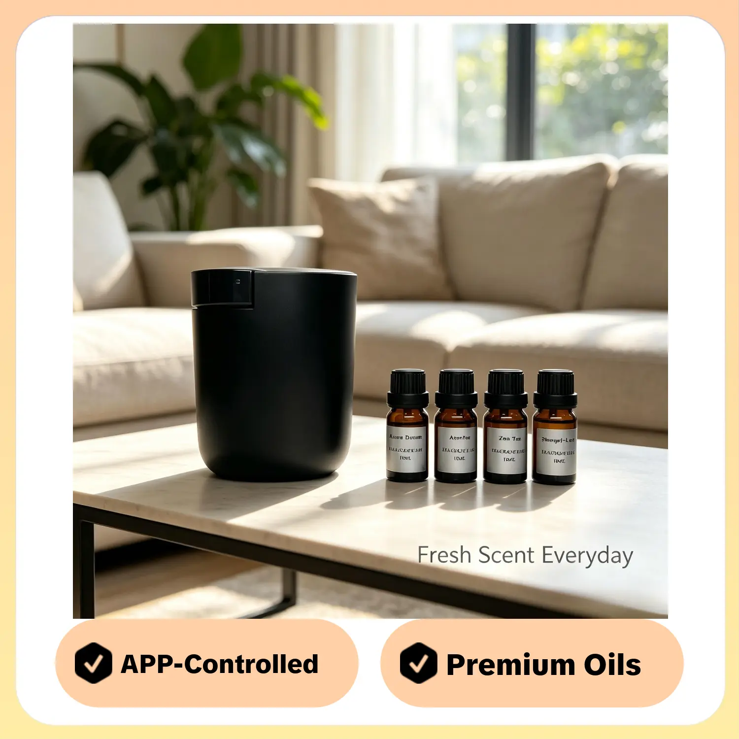 Cozaxomu Hotel-Inspired Smart Waterless Diffuser – Portable Plug-in Scent Diffuser with Bluetooth App Control, 360° Coverage & 3-in-1 Design