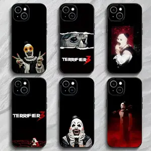 Movie Clown Horror T-Terrifier Phone Case For iPhone 17 16 15 14 13 12 11 Mini Pro Max Air X XR XSMAX Shockproof Soft tpu black Silicone Back Cover