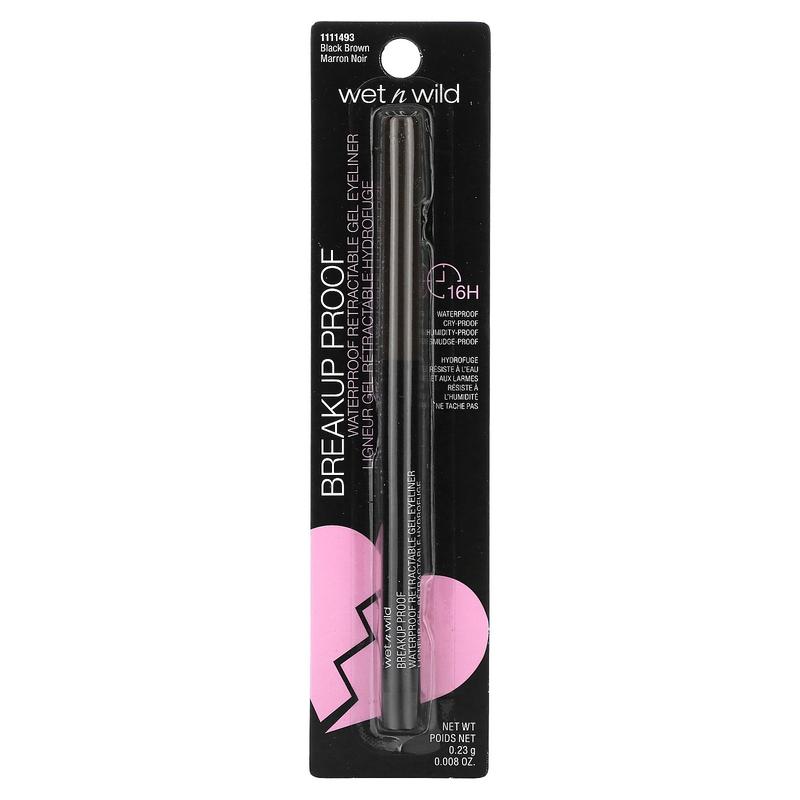 wet n wild Breakup Proof, Waterproof Retractable Gel Eyeliner, 1111493 Black Brown, 0.008 oz (0.23 g)