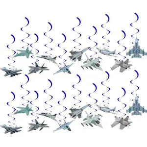 Air Force  Swirls Party Decorations Top Airforce  Airplane  Birthday Party Supplies Aircraft Fighter Jet Party Decor Whirls Ceiling Swirls Streamers Aviation Plane Theme Party Backdrop