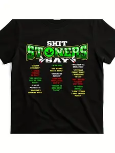 Funny Weed 420 Pot Smoker [Father'S Day Gift] for The Great Father Love Women'S Tee Comfortable Cotton Round Neck Shorts Same Gender Design And Sleeves Men'S T Shirts