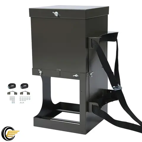 HECASA Heavy-Duty Steel Deer Block Holder - Farm Animal Hunting Feeder, 85lb Capacity, Rainproof Outdoor Feeder with Strap-Mount Secure Hardware, Holds 60lbs Protein, Keeps Blocks Firm, Includes Installation Instruction for All-Season Feeding