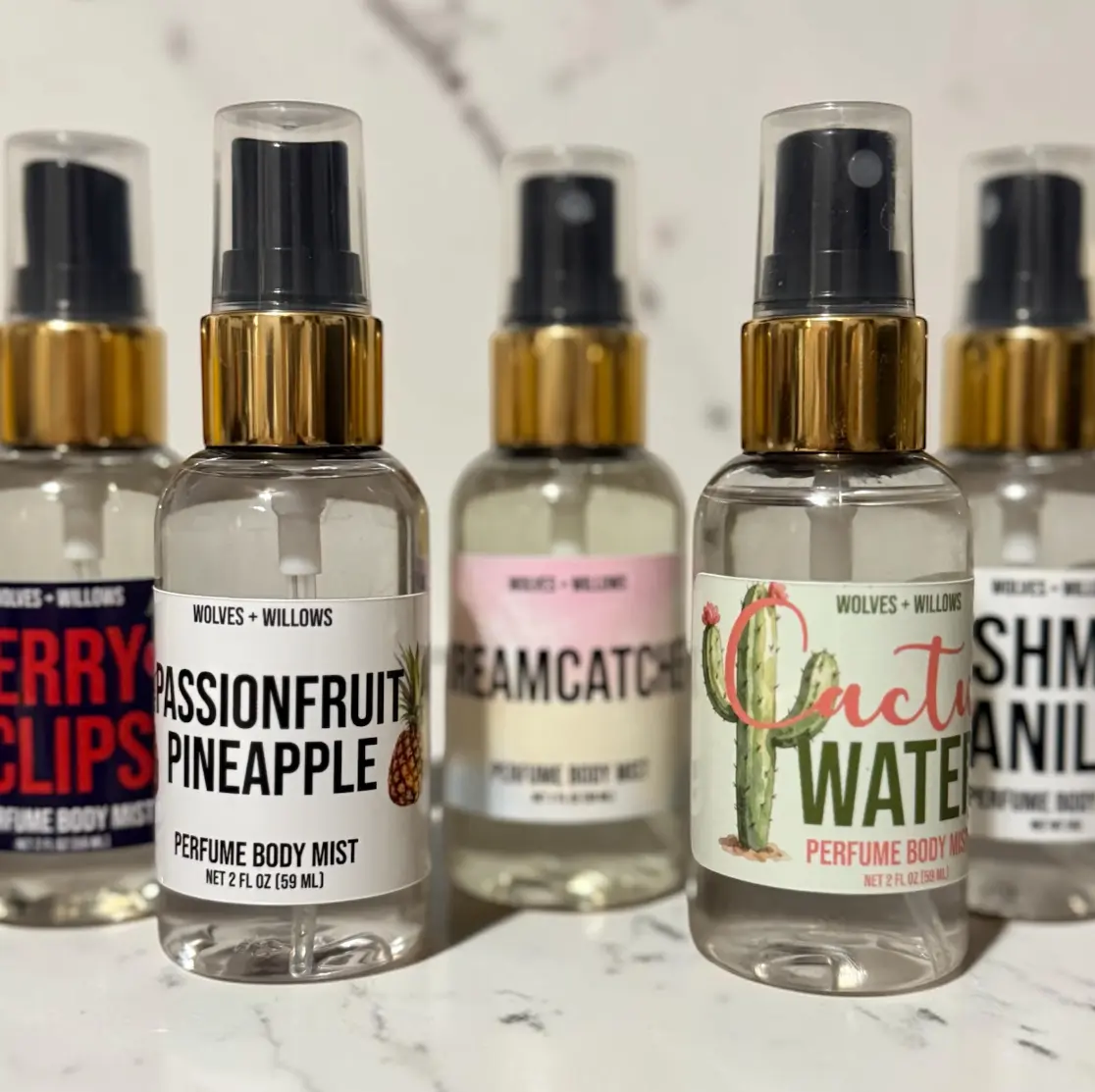 Body Mist Bottle, 2oz Travel Size - Long-Lasting & Non-Greasy Refreshing Spray - Unisex Fragrance for Body, Assorted Scents, Body Mist Bottle Unisex Fragrance