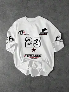 Men's Regular Fit  Graphic Print Round Neck Tee, Casual Short Sleeve Crew Neck Top for Summer, Fashion Men's Top for Daily Wear, Casual Stylish Tee, Casual T Shirt