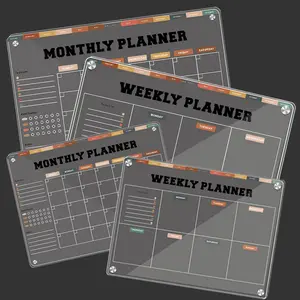 Magnetic Calendar Fridge Magnet Set.  Weekly Planner Monthly Planner Schedule Magnetic Sticker with Random 5pcs Pen Kitchen Accessories Kitchen Gadgets Board birthday gift Christmas present Father's Day