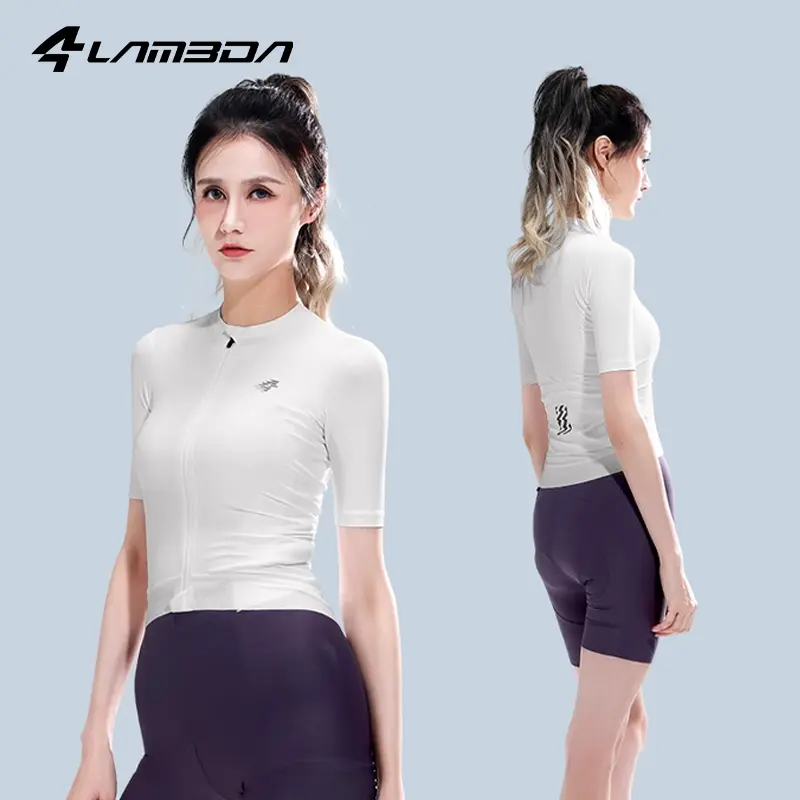 LAMEDA Cycling Jersey Women, Breathable Bike Shirts for Women Biking Tops with Pockets, Bicycle Clothing for Road Riding