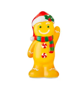 Holiday Time 11in Light-Up Yellow Christmas Gingerbread Boy Blow Mold Decoration