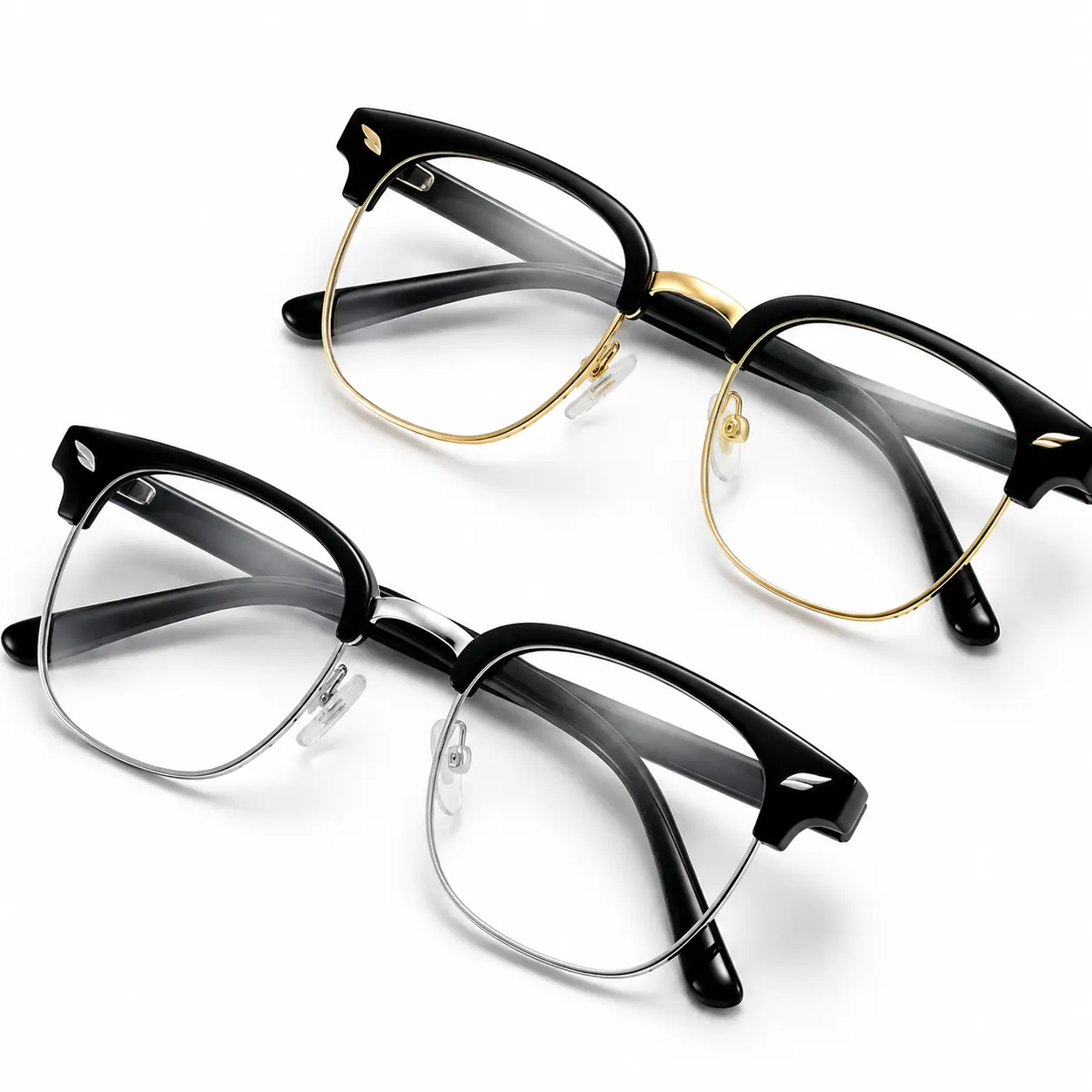 Unisex 2026 Semi Rimless Blue Light Blocking Glasses - Plain, Stylish Lightweight Eyewear for Office & Daily Life, Anti-Eye Strain Computer Gaming Frames, Ideal Gift, Reading