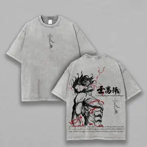 Eren Yeager Tee – Attack on Titan Vintage Washed Oversize T-Shirt