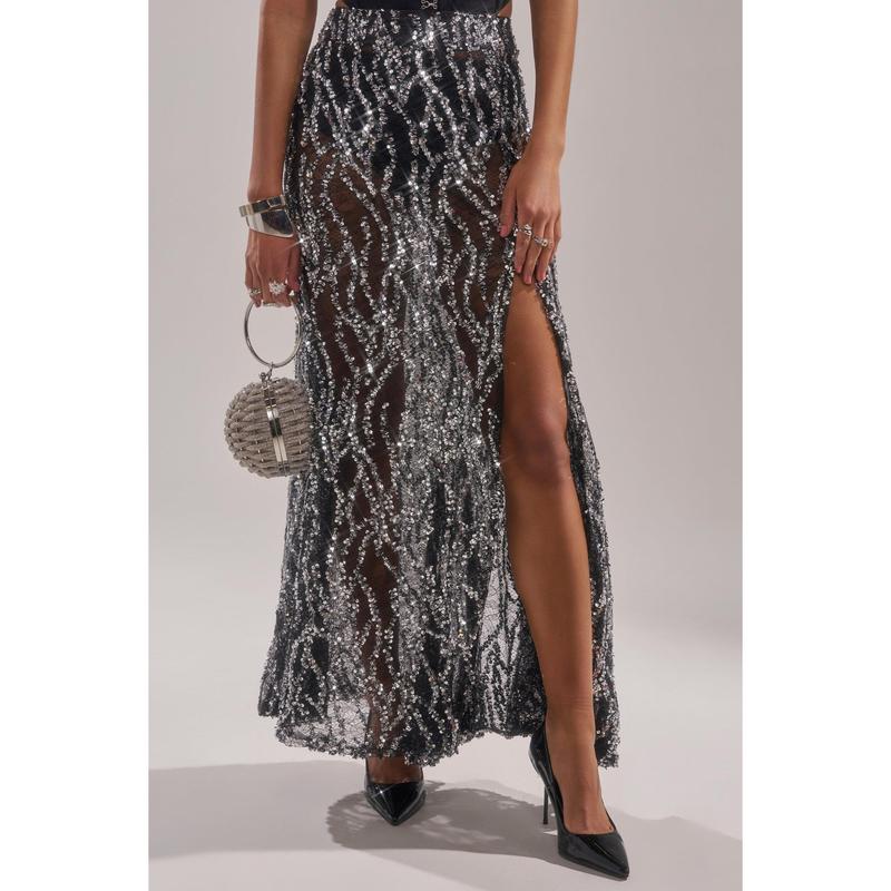 BEAUTIFUL SEQUIN MAXI SKIRT