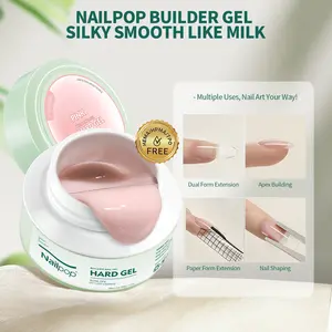 Nailpop Builder Hard Gel, 5-in-1 HEMA Free Nail Extension Gel, 30g Soak Off UV/LED Builder Gel for Apex Building, Nail Shaping, Nail Repair