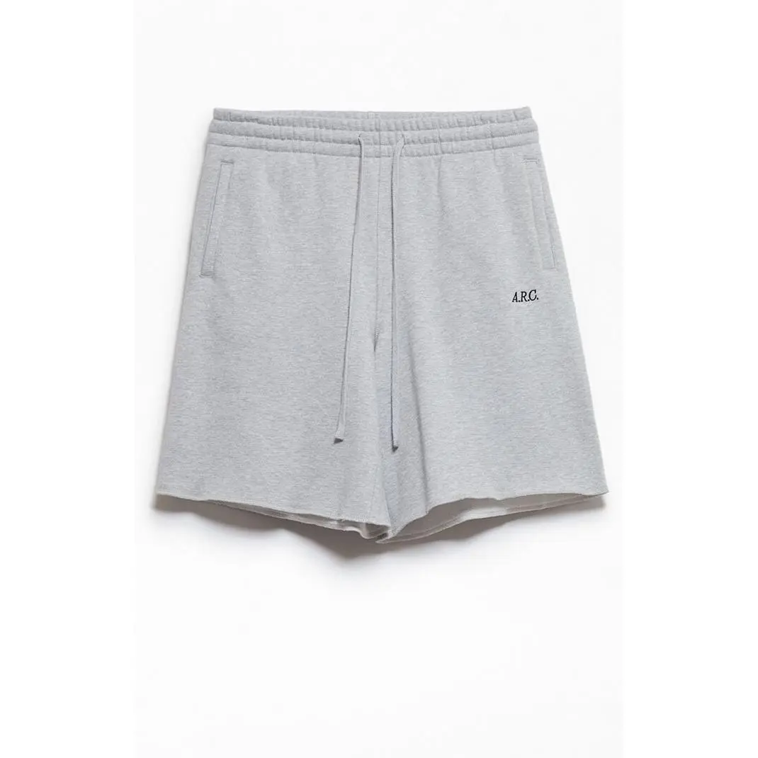 A.R.C. Men's Heather Grey Standard Long Fleece Sweat Shorts