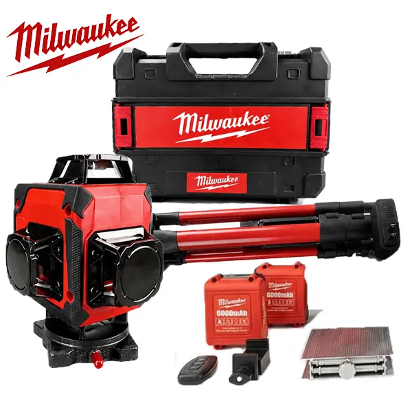 Milwaukee 4D 16-Line Self-Leveling Green Laser Level with LCD Display, Professional Hand Tool for Tile, Framing & Home Projects outdoor construction high-quality job site horizontal