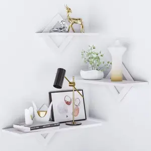 Three-Piece Wall-Mounted Storage Rack, Simple Design Decorative Shelf, Multi-Functional Movable Organizer for Bathroom Kitchen Office Bedroom