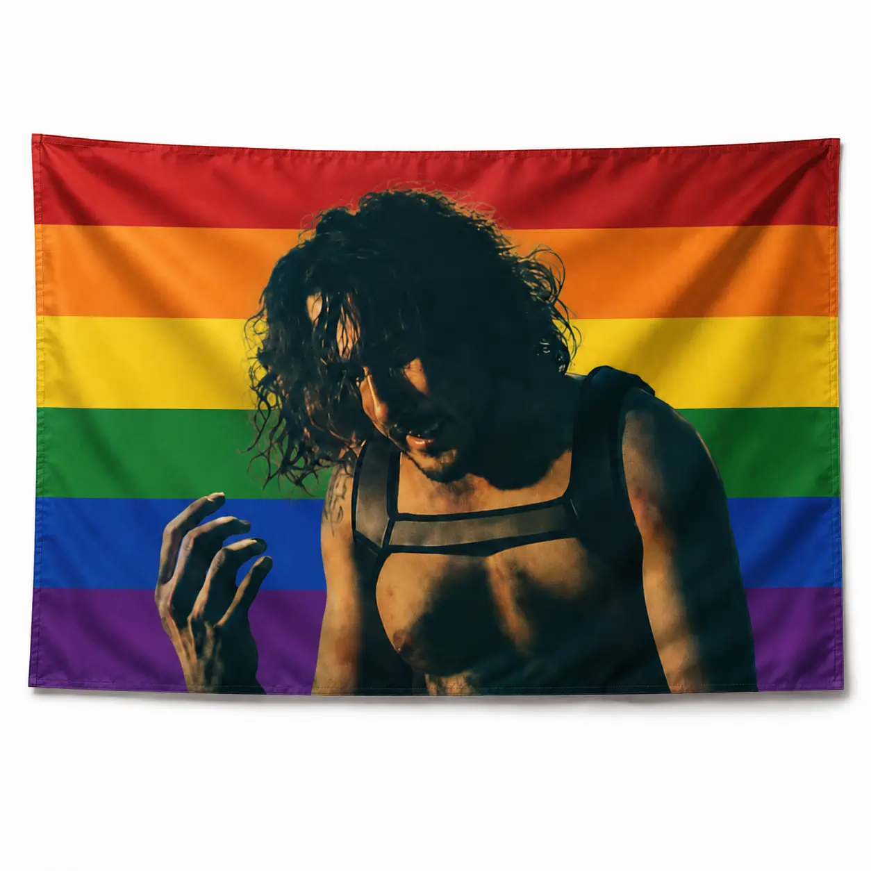 Markiplier Iron Lung LGBT Flag Tapestry – YouTuber Wall Art | Gaming Fan Decor | Aesthetic Pink Flag | Creator Room Gift