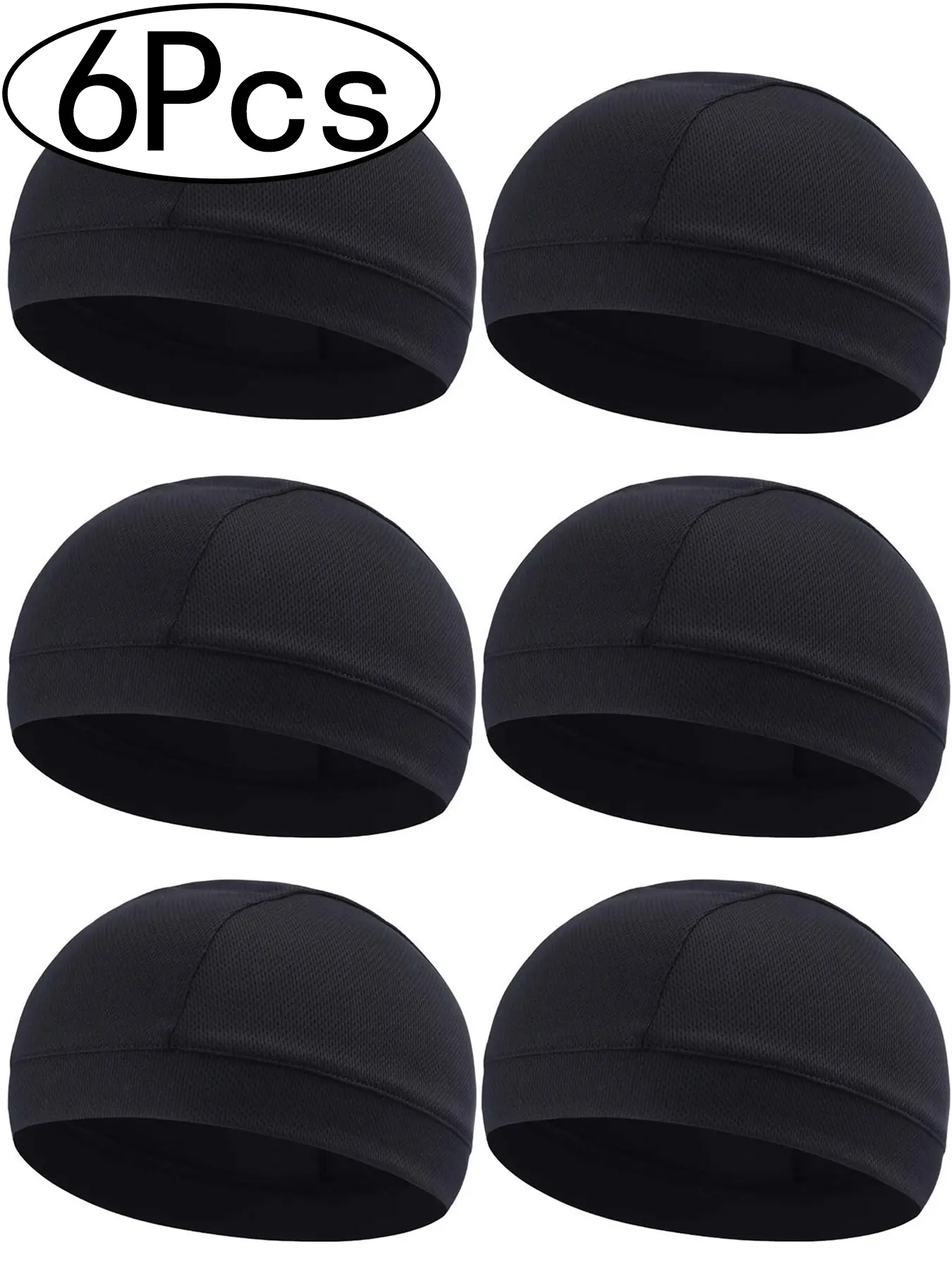 6Pcs-Motorcycle Helmet Liner, Breathable Sun Protection Headscarf, Sweat Absorbing Cycling Cap, Outer Hanging Knight Hat, Mesh Cap, Outdoor Sun Cap, Helmet Liner Caps