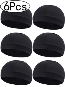 6Pcs-Motorcycle Helmet Liner, Breathable Sun Protection Headscarf, Sweat Absorbing Riding Cap, Outer Hanging Knight Hat