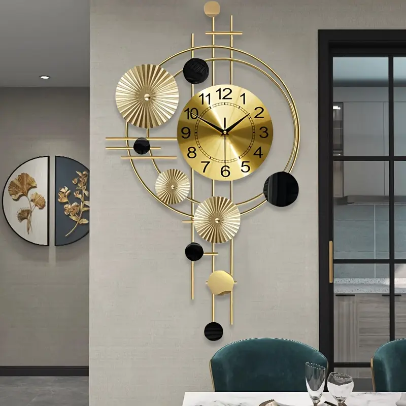 Nordic Modern Clock, Simple and Creative Living Room Nursery Decorative Wall Clock, Home Decor, Hour Hand, Silent, Artistic, Light Luxury Wall Clock, for Room Decor, Living Room Decor, Nursery Decor, Etc. (Split Model)