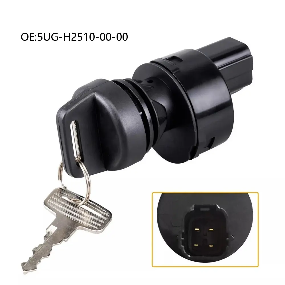OE Part Key Ignition Switch Replacement with Ignition Key for Yamaha Rhino YXR450, YXR660, YXR700, OEM Number 5UG-H2510-00-00